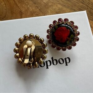 Vintage Rose Earrings (clip on)